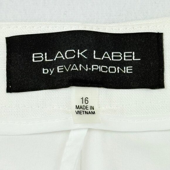 Black Label by Evan-Picone Womens Linen Blend Natural White Crop Pants Sz 16 NWT - Picture 5 of 11